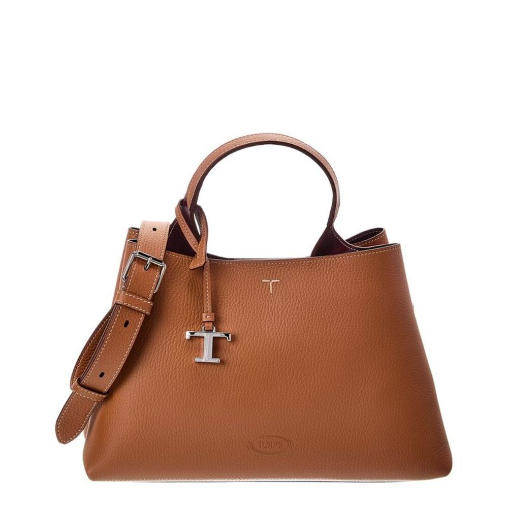 Tod's T Lock Small Leather Tote, Brown